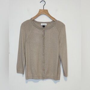 St. John collection cardigan with gold threading , sz : small
